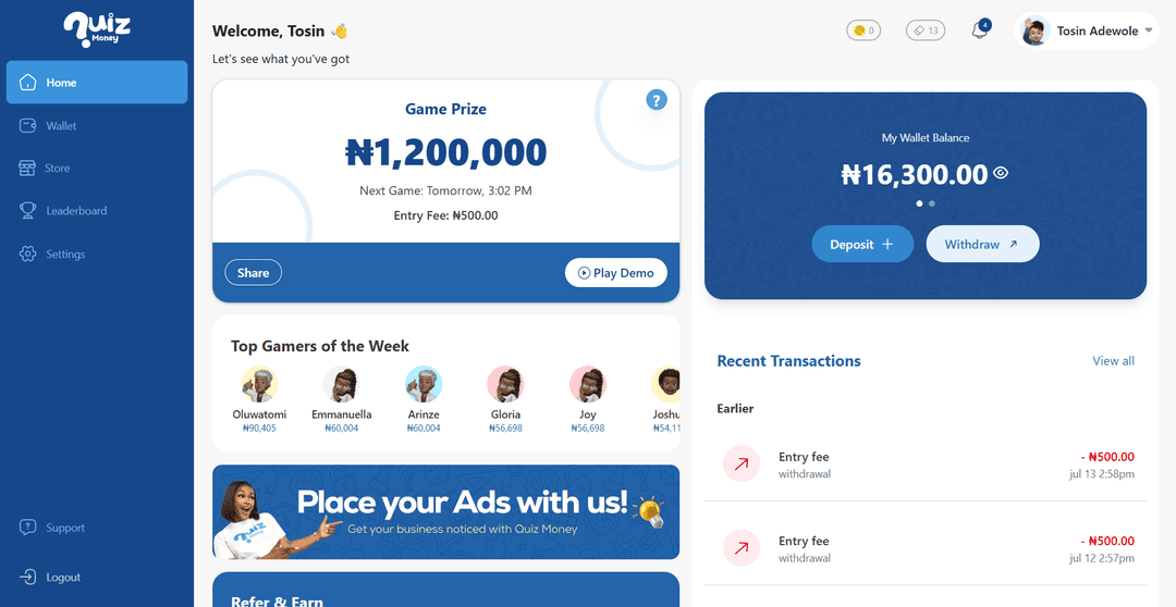 Quiz Money App